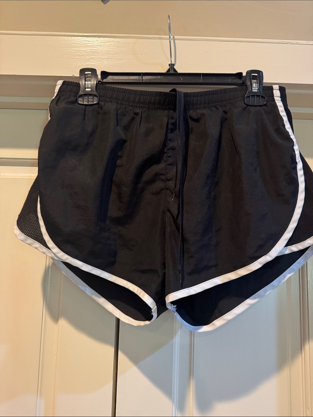 Marika Black Athletic Shorts with White Trim